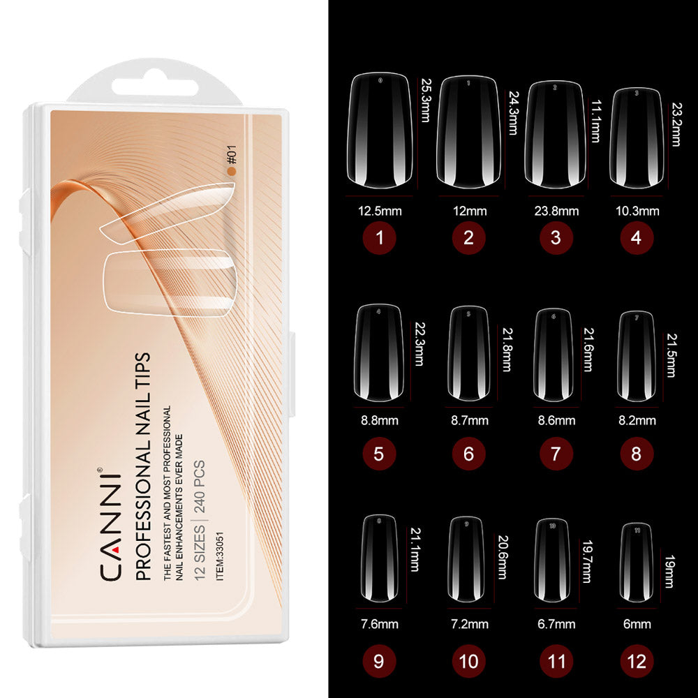 CANNI Clear Square - Soft Gel False Nail Tips
