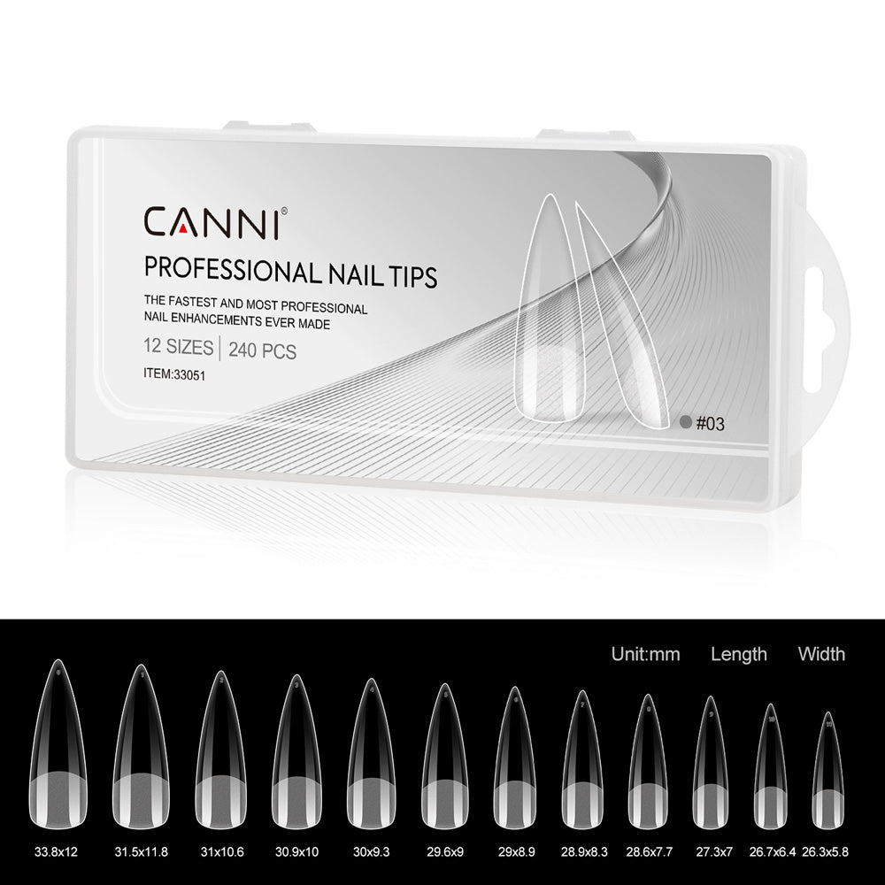 CANNI Half Matt Stiletto - Soft Gel False Nail Tips