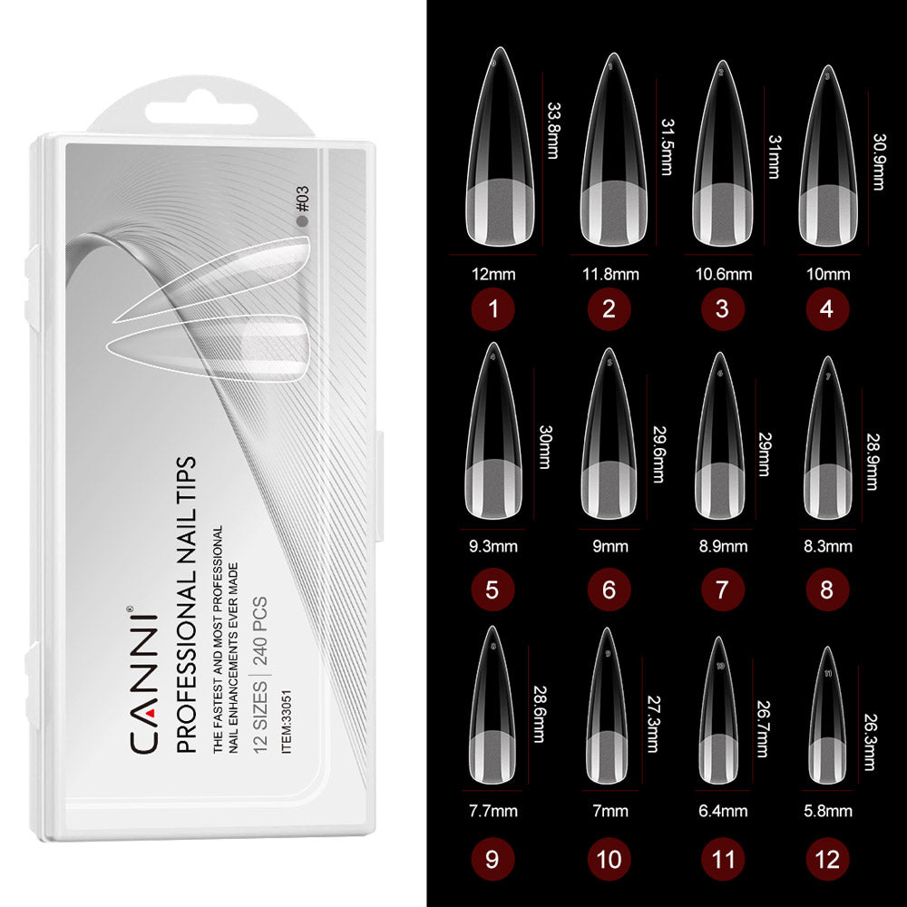 CANNI Half Matt Stiletto - Soft Gel False Nail Tips