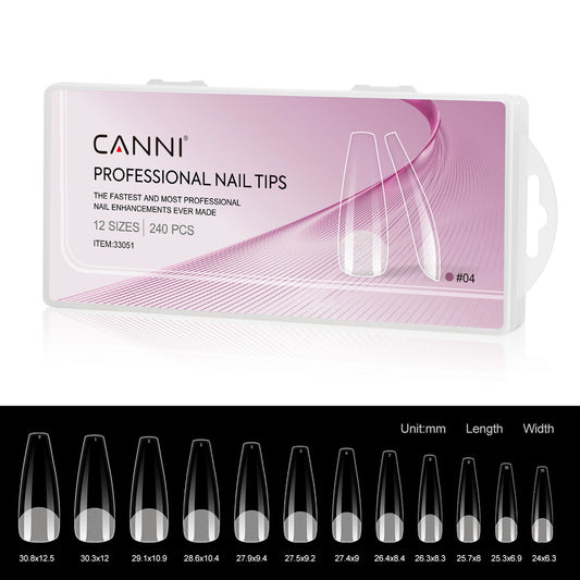 CANNI Half Matt Coffin - Soft Gel False Nail Tips