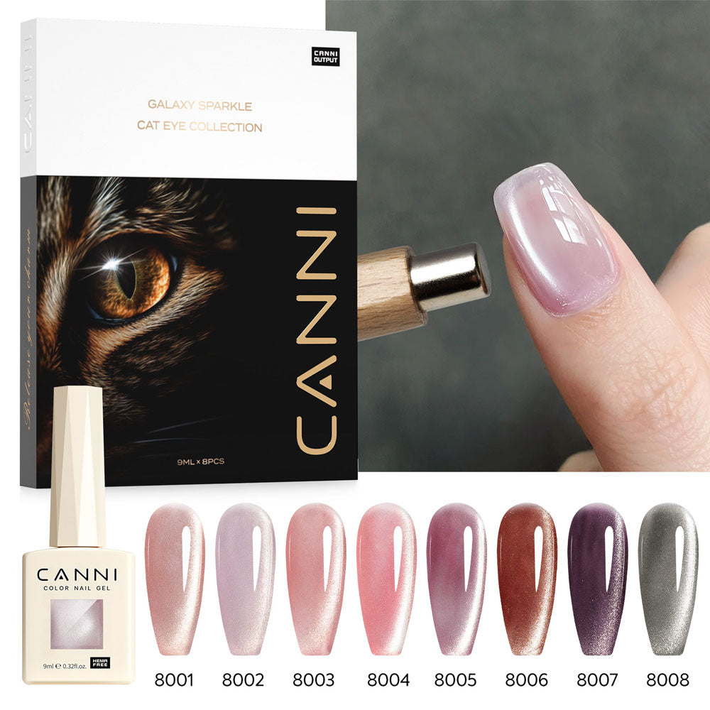 CANNI TPO & Hema Free Cat Eye 8pcs Kit AK - Shimmer Velvet Series