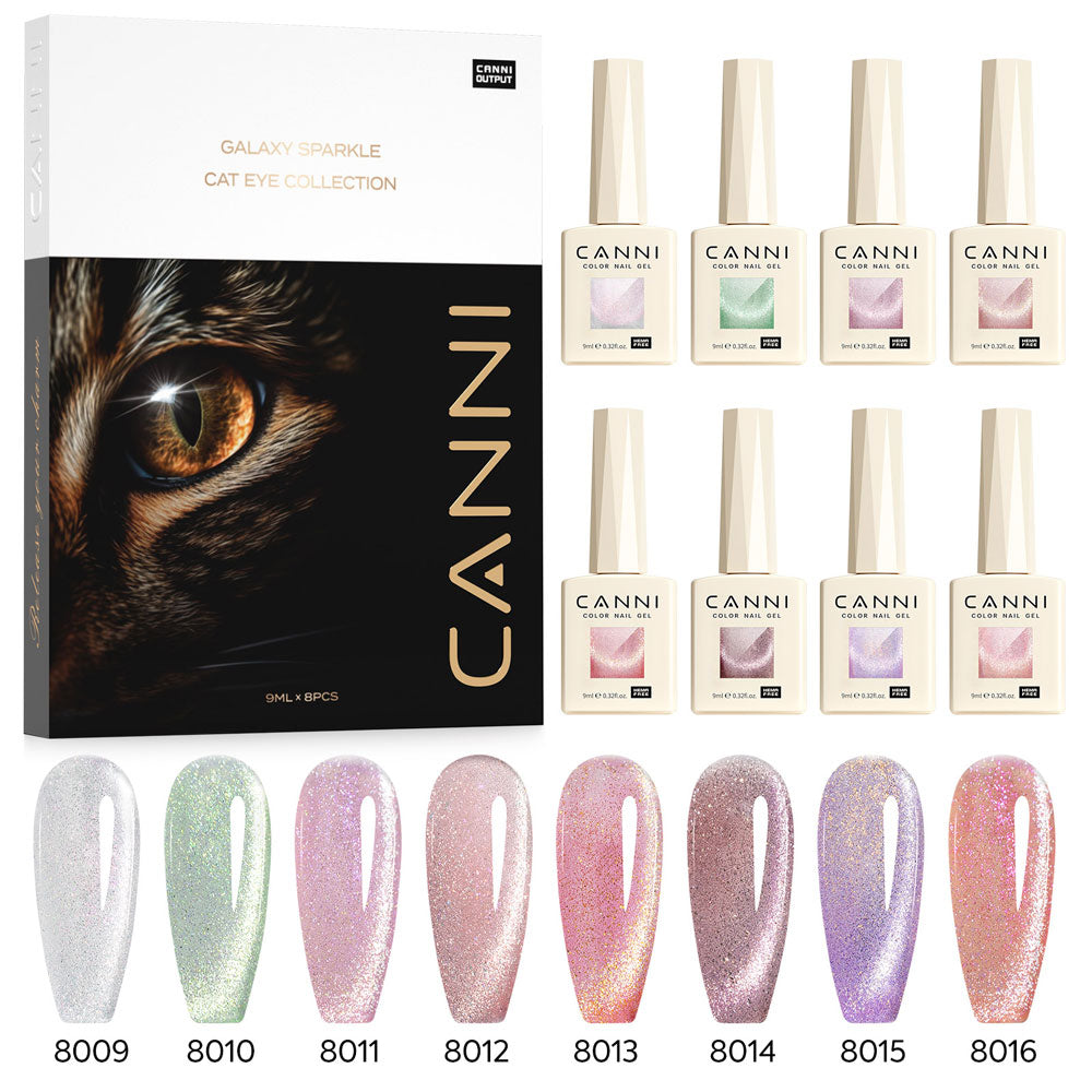 CANNI TPO& Hema Free Cat Eye 8pcs Kit BK - Pink Planet Series
