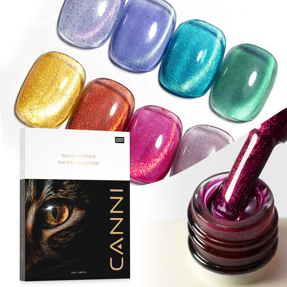 CANNI TPO & Hema Free Cat Eye 8pcs Kit DK - Galaxy Gaze Series