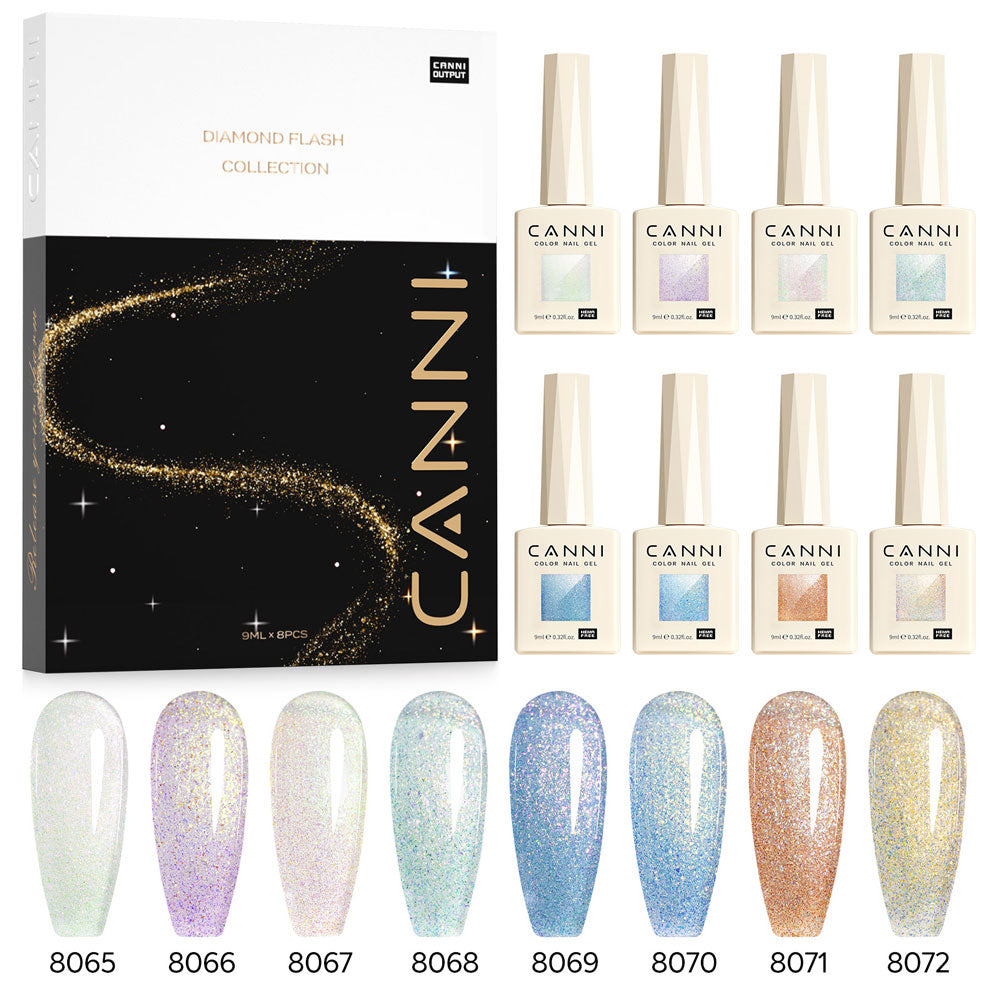 CANNI TPO & Hema Free Glittered 8pcs Kit IK - Aurora Glitter Series