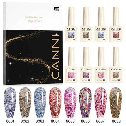CANNI TPO & Hema Free Glittered 8pcs Kit KK - Glitz Flash Series
