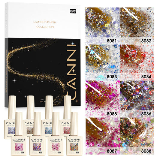 CANNI TPO & Hema Free Glittered 8pcs Kit KK - Glitz Flash Series
