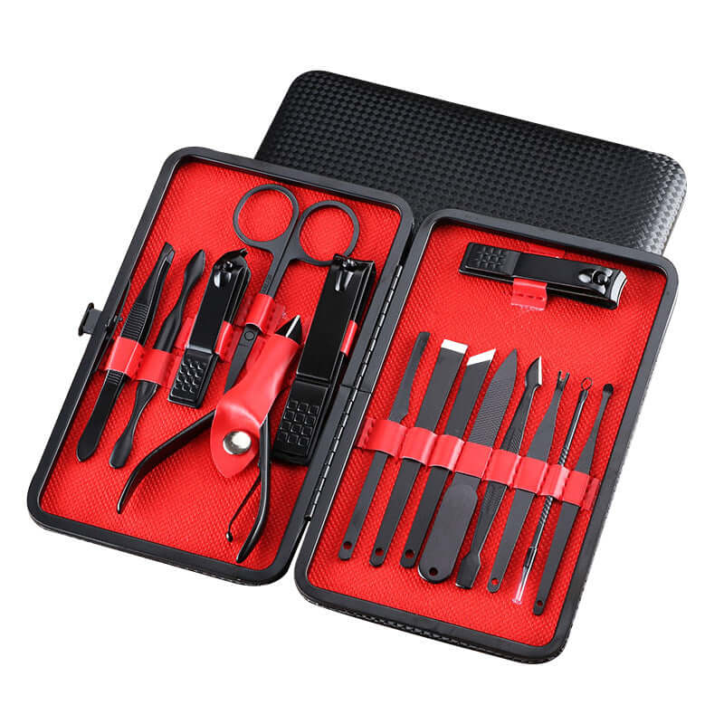 15 pcs Manicure Pedicure Set Finger Toe Nail Clippers Scissors Manicure Grooming Kit