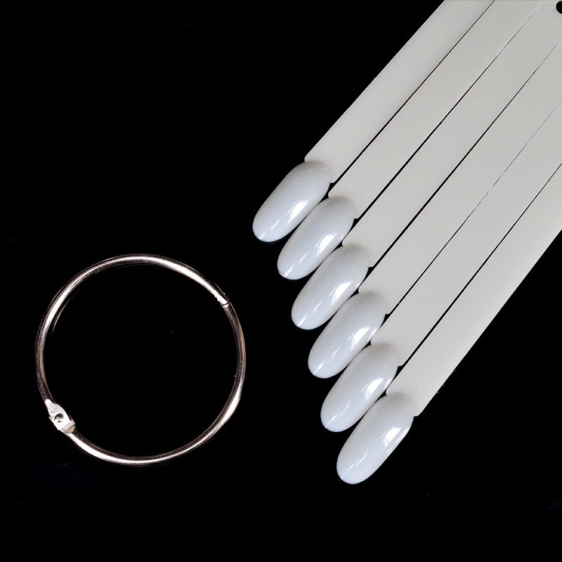 50pcs Nail Polish Tip Colour Chart Palette Nail Art Practice Ring Display