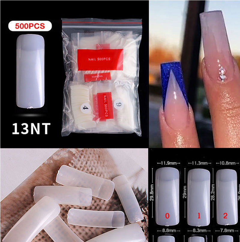 CANNI 500 Pieces Semi French (a) False Fake Nail Tips