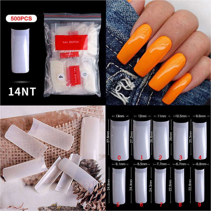CANNI 500 Pieces Semi French (b) False Fake Nail Tips