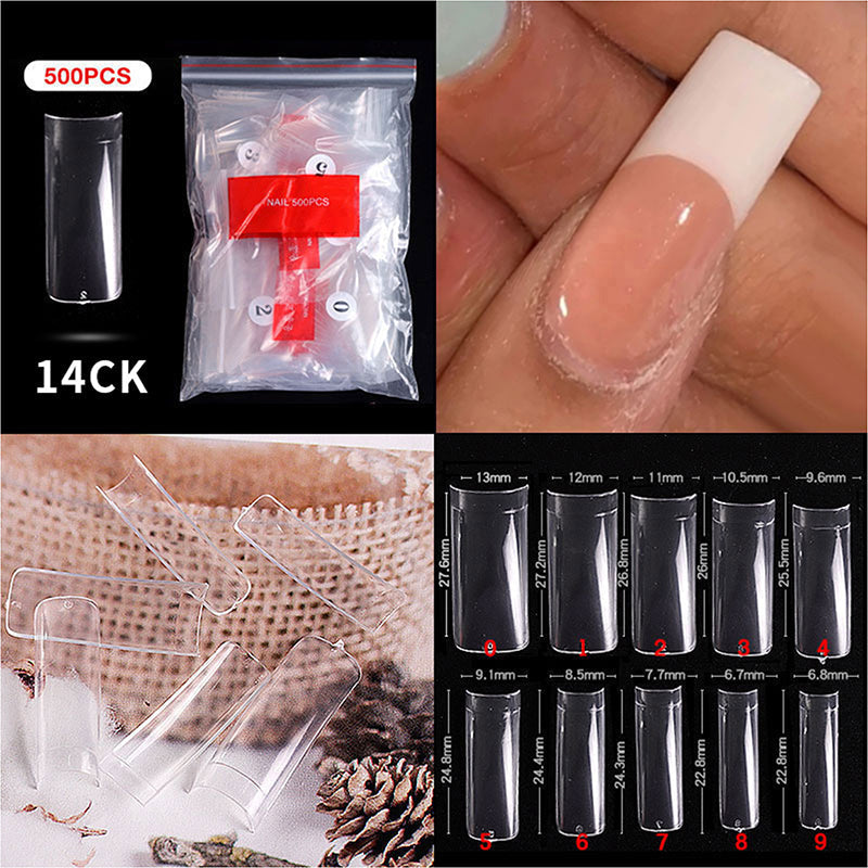 CANNI 500 Pieces Semi French (b) False Fake Nail Tips