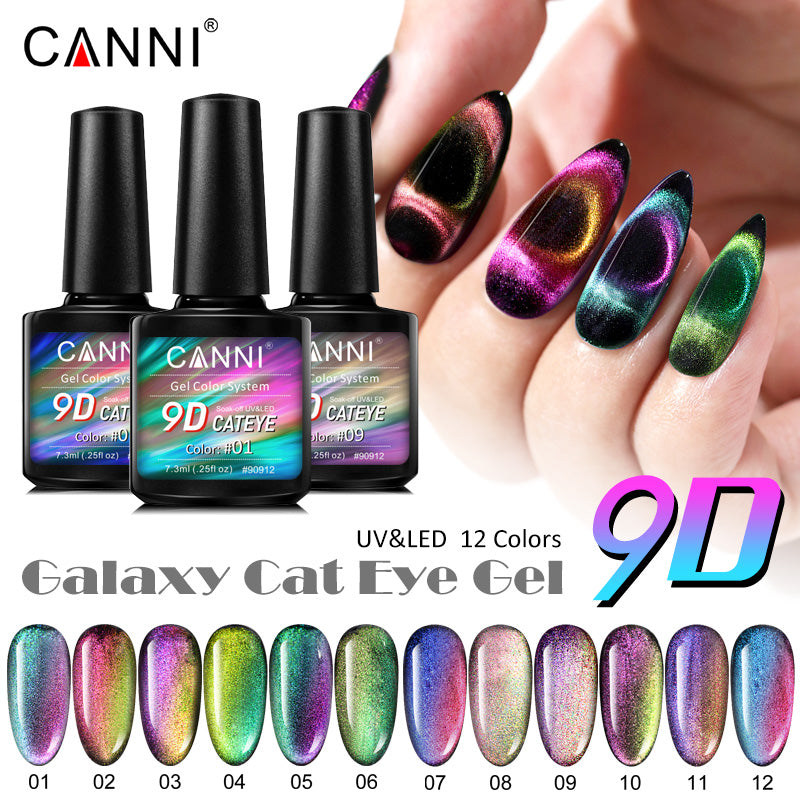 CANNI® 9D Cat Eye Nail Gel Polish Galaxy Magnetic UV / LED Soak Off