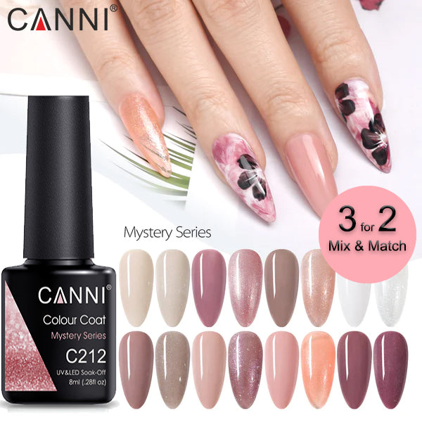 CANNI® Nude Glitter Mystery Series Nail Gel Polish Varnish Soak Off UV LED - 8ML