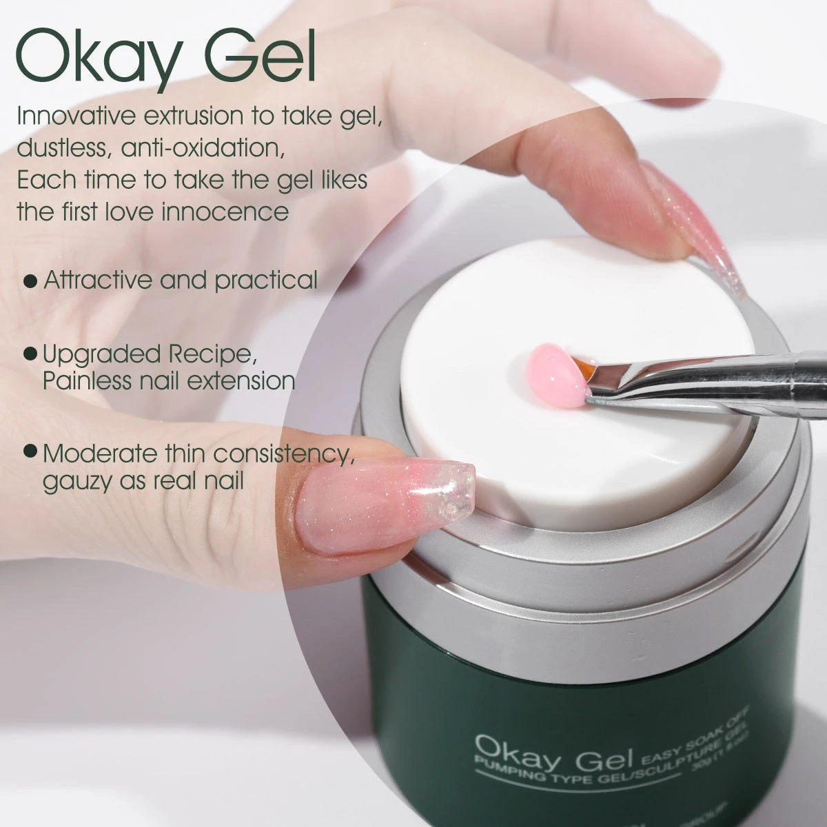 CANNI Okay Gel - UV / LED - Easy Soak Off Ok Nail Extension Building Gel