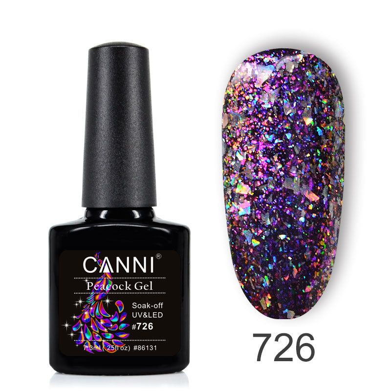 CANNI Peacock Nail Gel Polish Supper Shinning Glitter UV /LED Soak Off Nails Gel