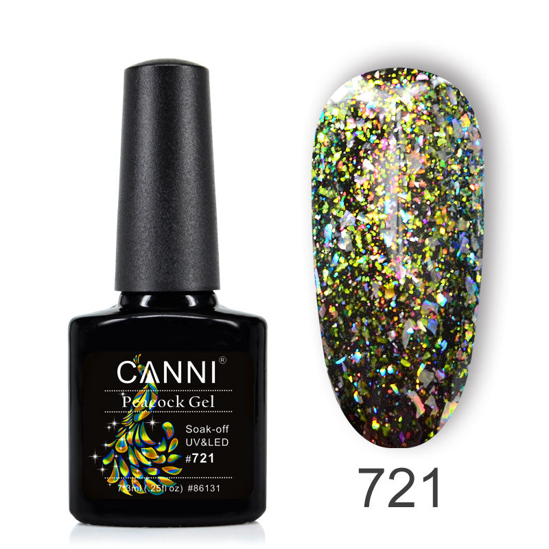 CANNI Peacock Nail Gel Polish Supper Shinning Glitter UV /LED Soak Off Nails Gel