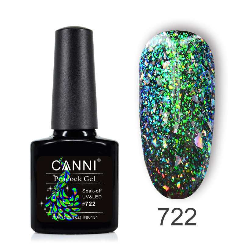 CANNI Peacock Nail Gel Polish Supper Shinning Glitter UV /LED Soak Off Nails Gel