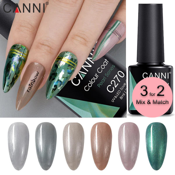 CANNI® Pearl Series Nail Gel Polish Varnish Soak Off UV LED - 8ML