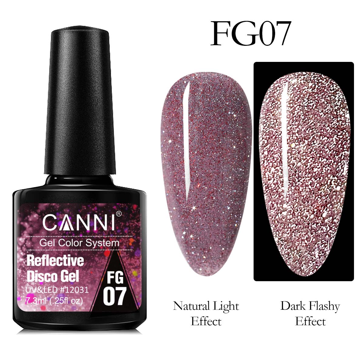 CANNI® Reflective Disco Gel Sparkle Soak Off UV LED Super Bright Nail Gel Polish