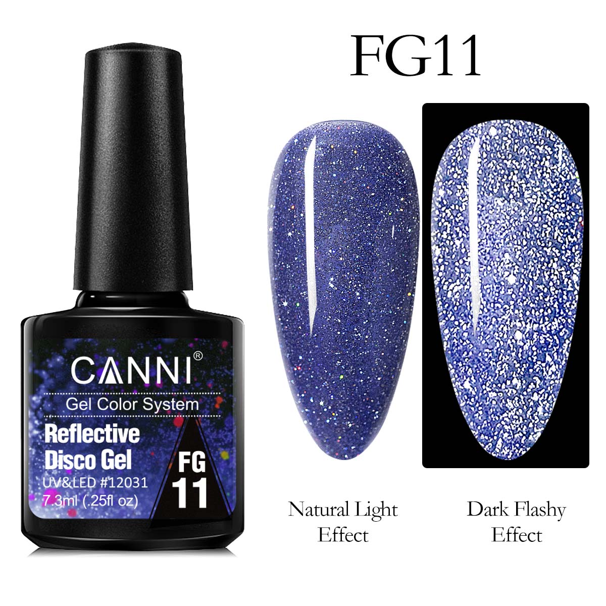CANNI® Reflective Disco Gel Sparkle Soak Off UV LED Super Bright Nail Gel Polish