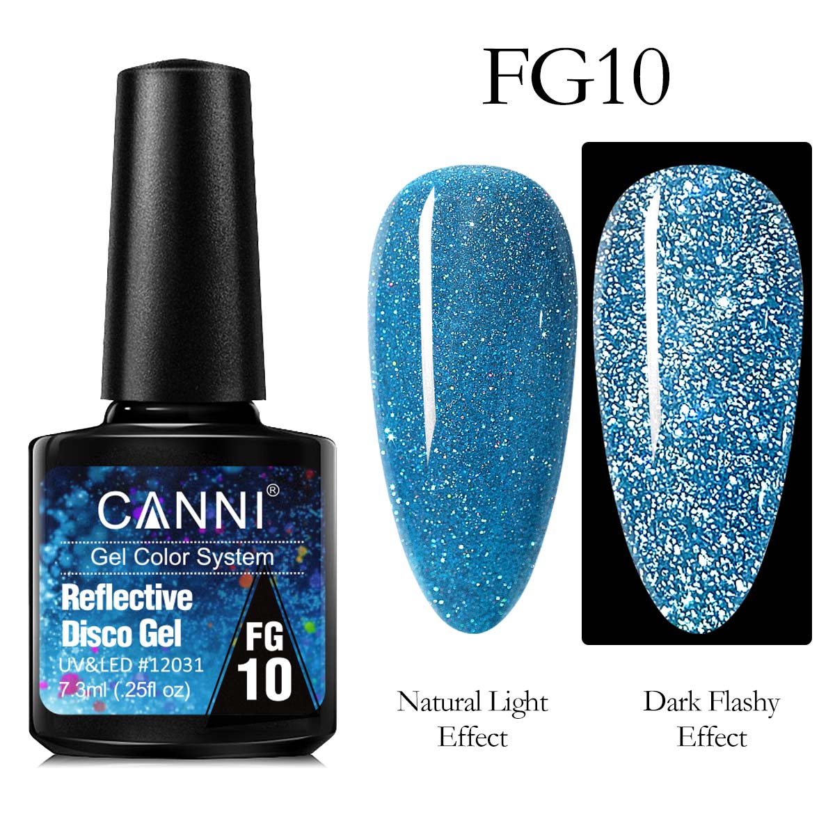 CANNI® Reflective Disco Gel Sparkle Soak Off UV LED Super Bright Nail Gel Polish