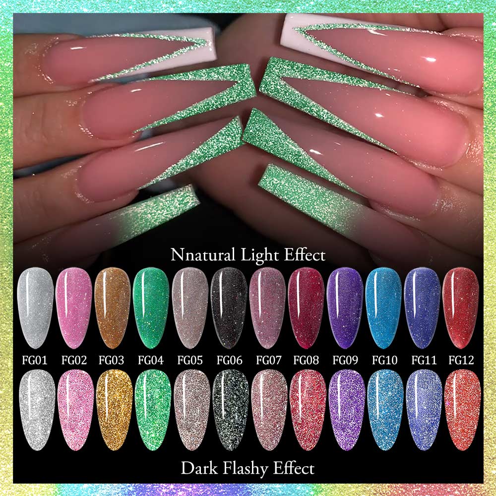 CANNI® Reflective Disco Gel Sparkle Soak Off UV LED Super Bright Nail Gel Polish