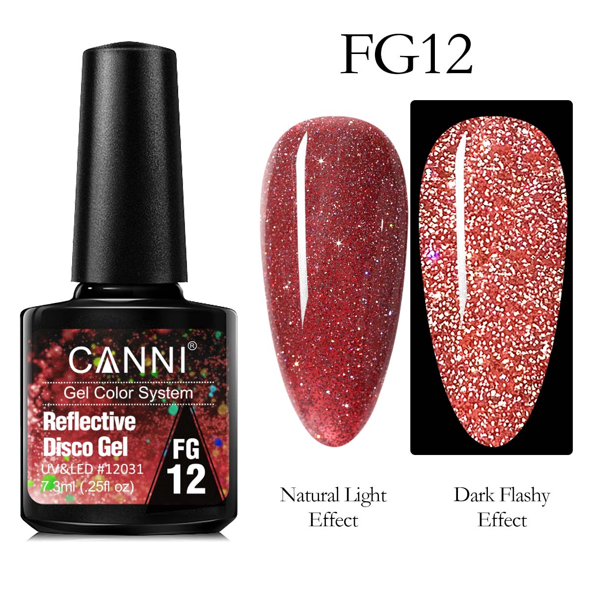 CANNI® Reflective Disco Gel Sparkle Soak Off UV LED Super Bright Nail Gel Polish