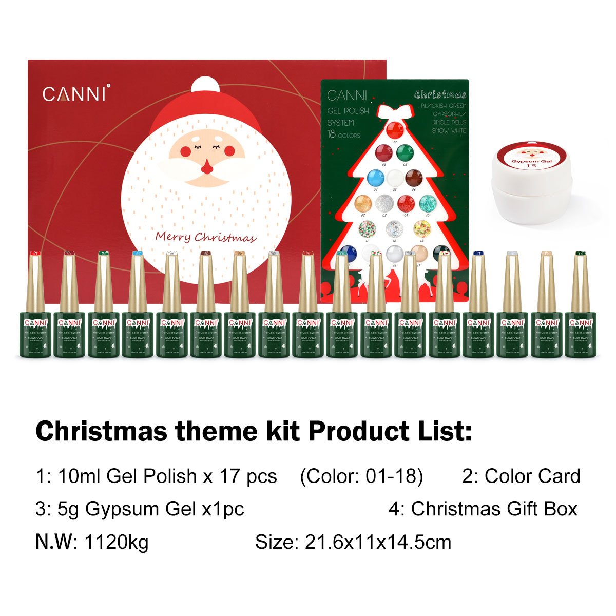 CANNI Soak Off UV / LED Nail Gel Christmas Gift Set Kit