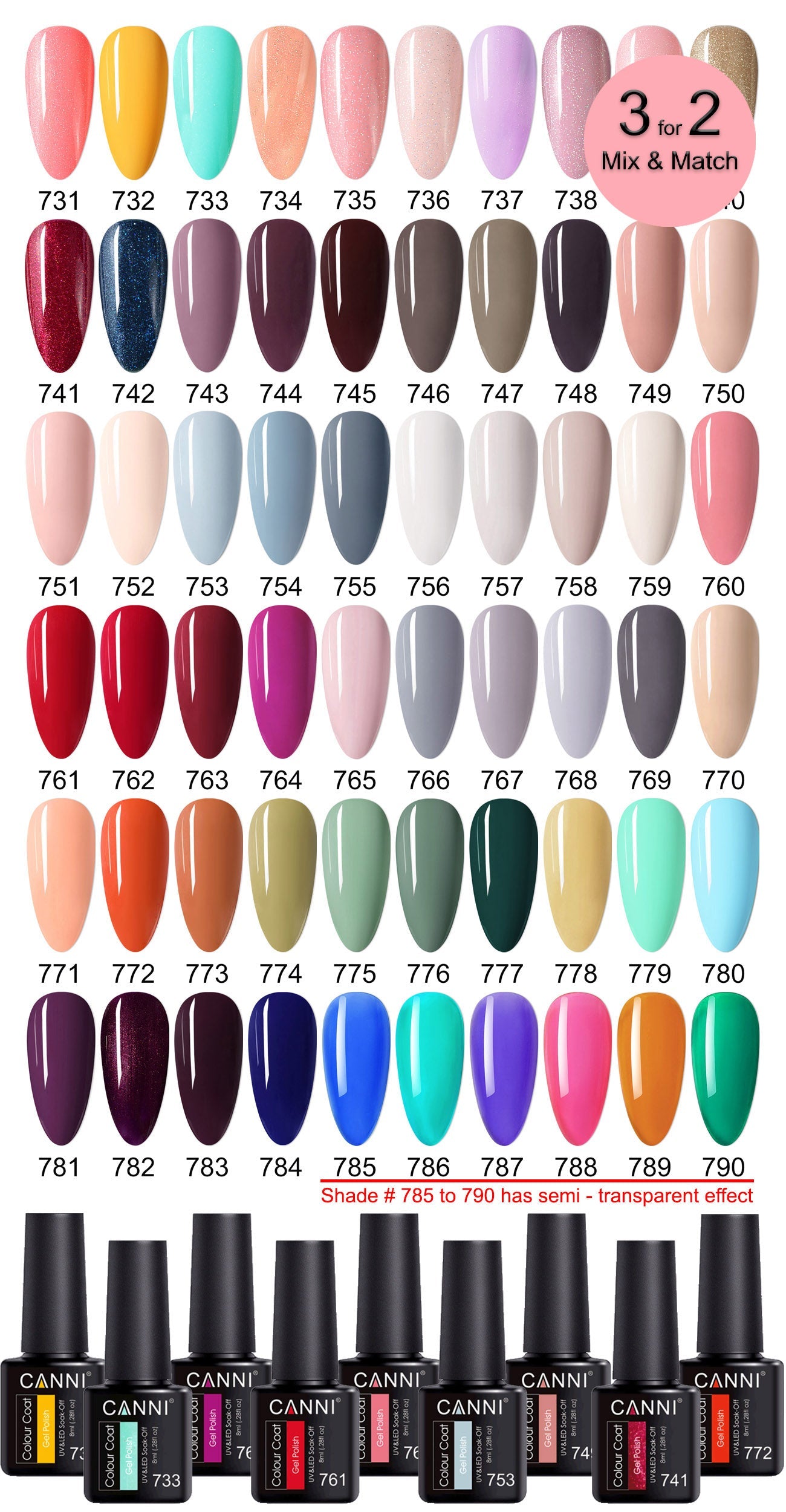 CANNI Soak Off UV / LED Nail Gel Polish - 8ml