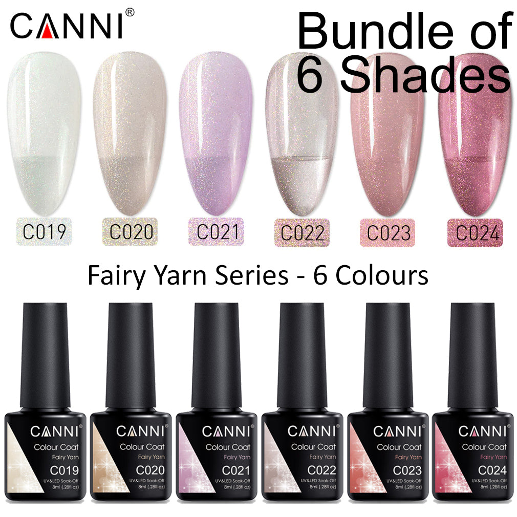 CANNI UV / LED Nail Gel Bundle of 6 bottles - Fairy Yarn Series