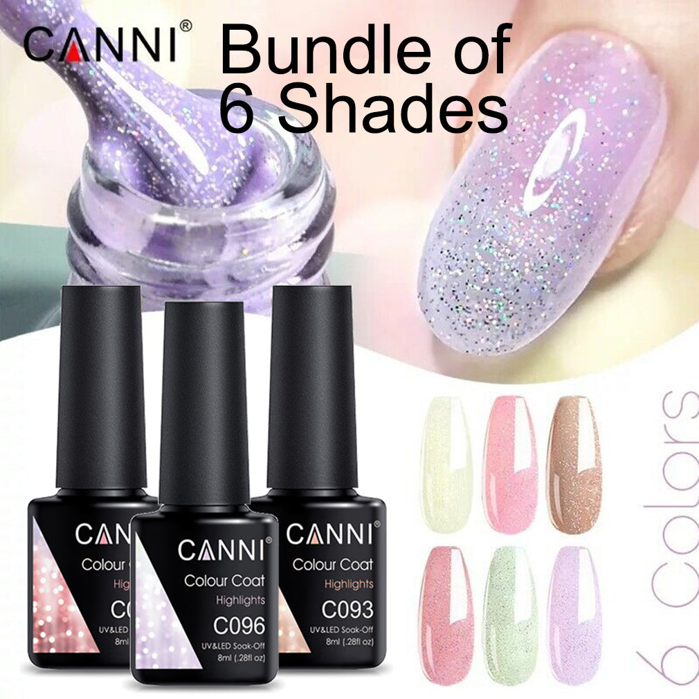 CANNI UV / LED Nail Gel Bundle of 6 bottles - Highlights Series