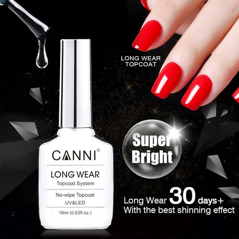 CANNI 18ml Long Wear Tempered No wipe Coat - 2 Bottles