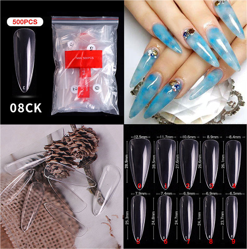 CANNI 500 Pieces Oval False Fake Nail Tips