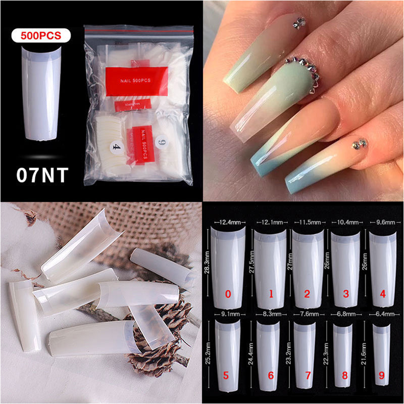 CANNI 500 Pieces Semi French False Fake Nail Tips