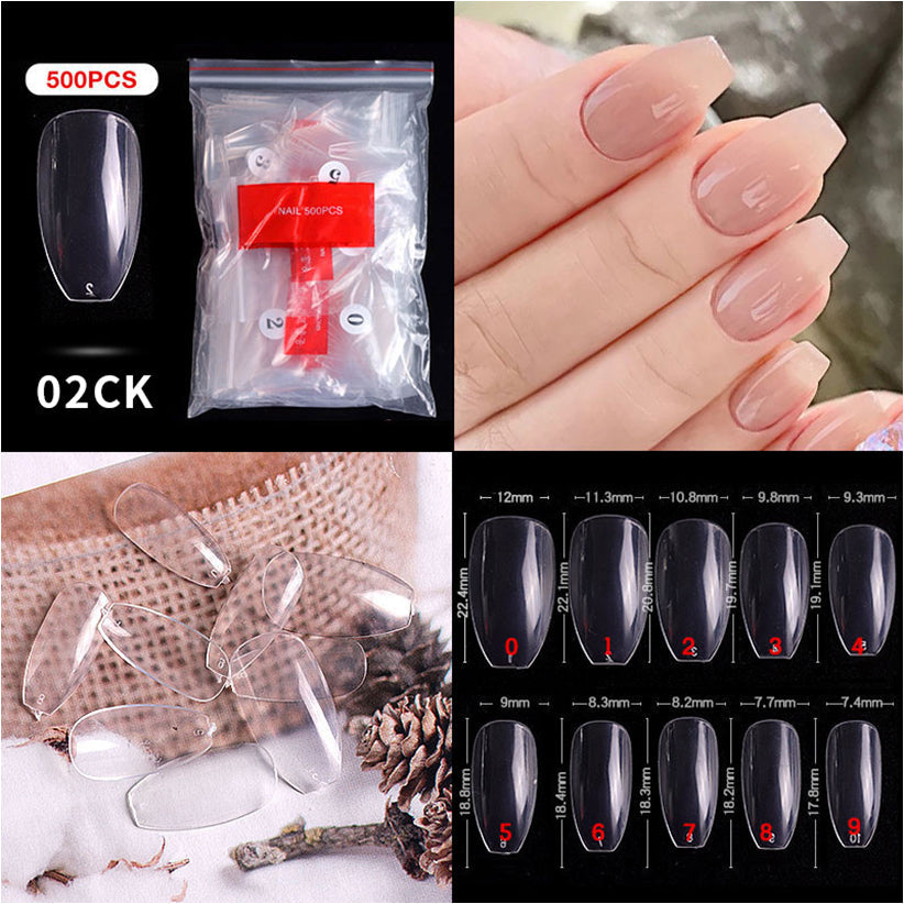 CANNI 500 Pieces Short Coffin False Fake Nail Tips