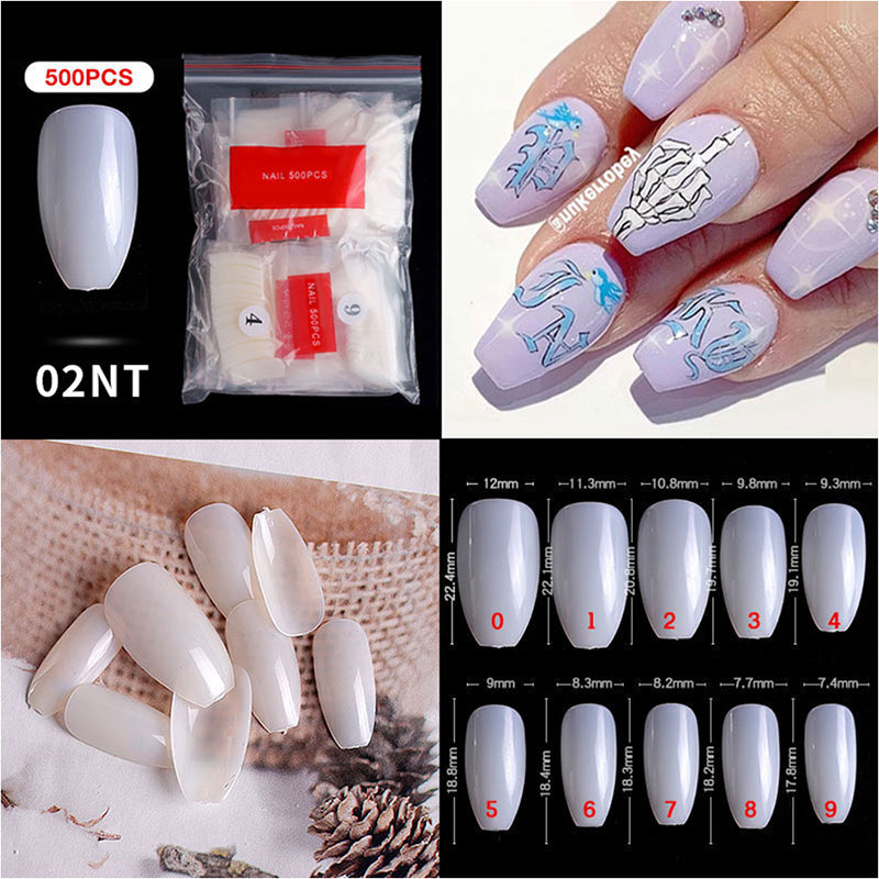 CANNI 500 Pieces Short Coffin False Fake Nail Tips