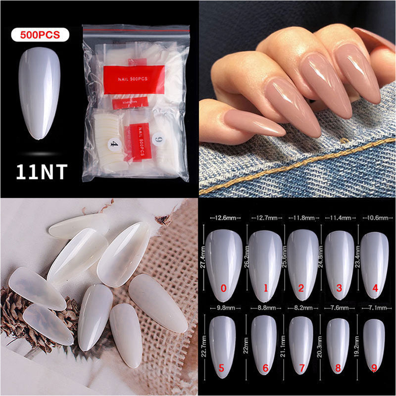 CANNI 500 Pieces Short Stiletto False Fake Nail Tips