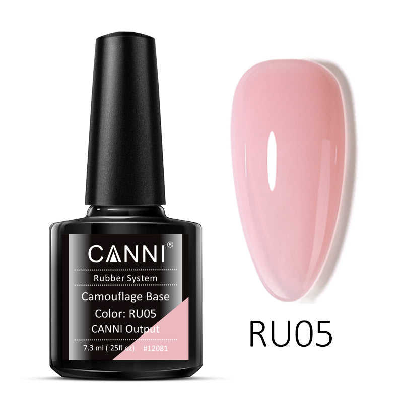 CANNI Long Lasting Nude Pink Camouflage Rubber Base Coat Nail Gel Polish 7.3ml