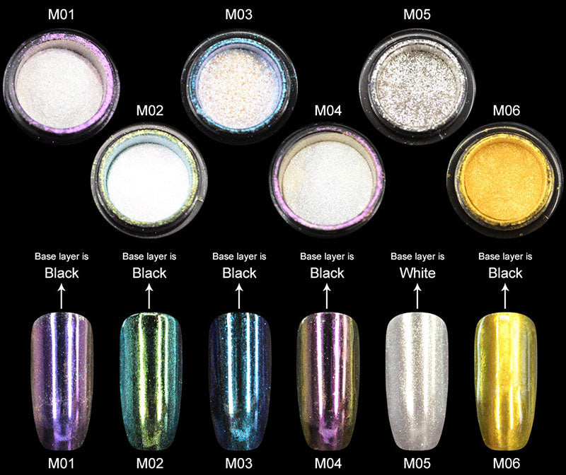 CANNI Mirror Powder Chrome Effect Nails Pigment Silver Dust Shine