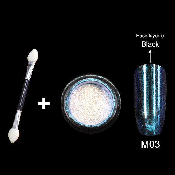 CANNI Mirror Powder Chrome Effect Nails Pigment Silver Dust Shine