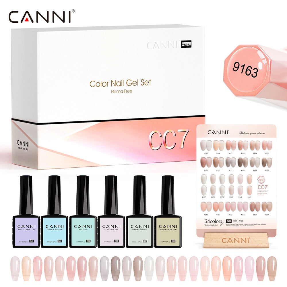 CANNI HEMA FREE 30pcs Nail Gel Polish Kit - CC7 (Jelly Nude Gels)