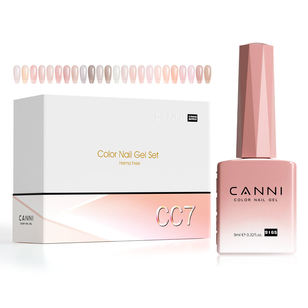 CANNI HEMA FREE 30pcs Nail Gel Polish Kit - CC7 (Jelly Nude Gels)