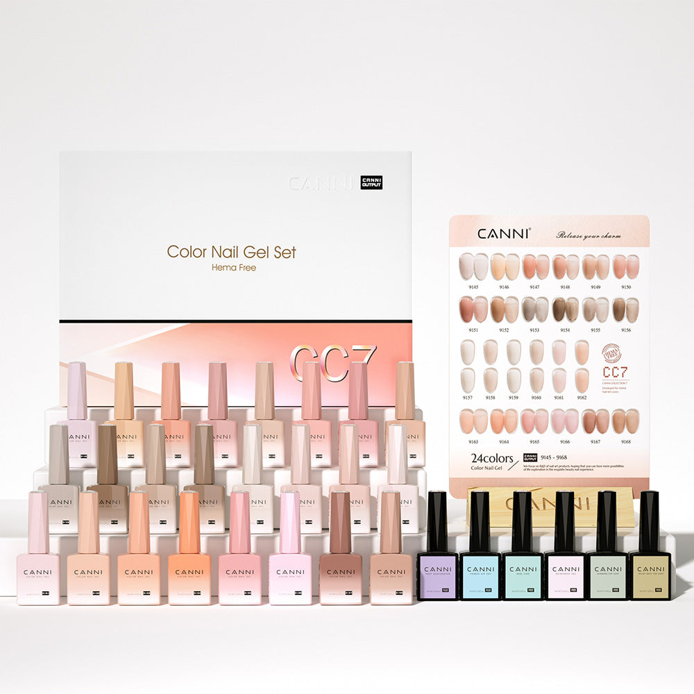 CANNI HEMA FREE 30pcs Nail Gel Polish Kit - CC7 (Jelly Nude Gels)
