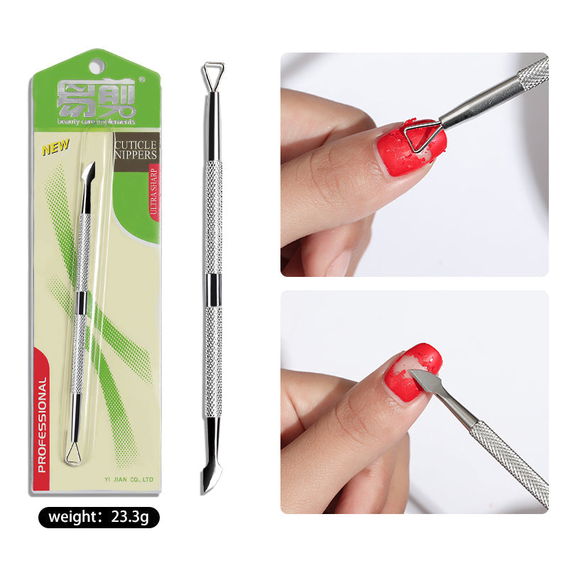 Dual Head Cuticle Pusher UV Nail Gel Polish Soak Off Remover Tool