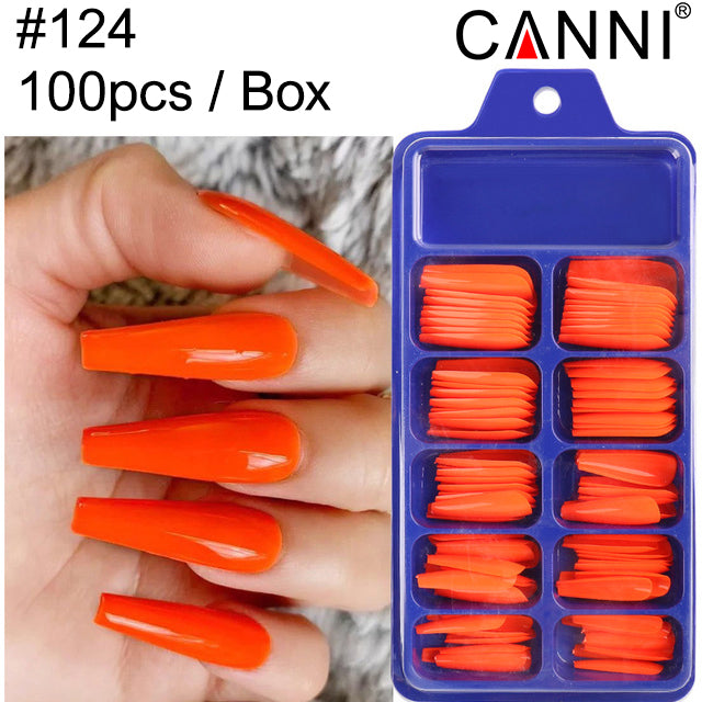 CANNI 100pcs Long Coffin False Full Cover #124