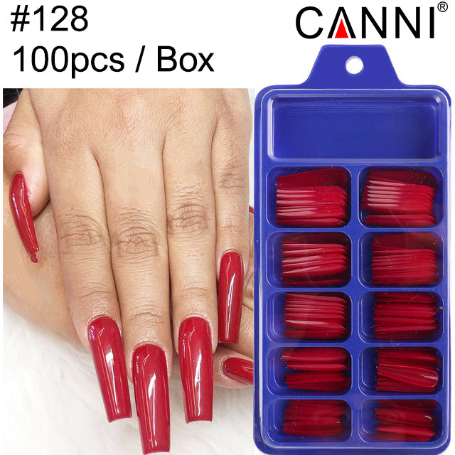 CANNI 100pcs Long Coffin False Full Cover #128