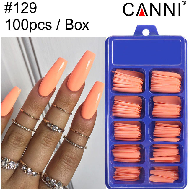 CANNI 100pcs Long Coffin False Full Cover #129