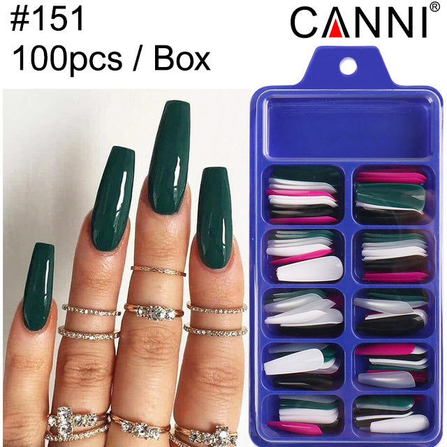CANNI 100pcs Long Coffin False Full Cover #151