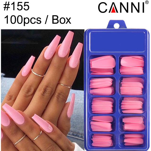 CANNI 100pcs Long Coffin False Full Cover #155