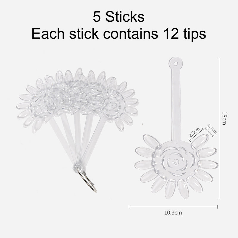 Nail Practicing Tips - Nail Colour Swatches - 5 Sticks